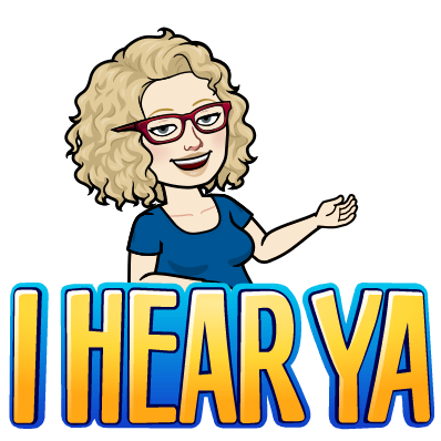 Bitmoji of Sue Littleford, Apt Words, copyeditor, saying "I hear ya" about copyeditors
